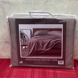 Modern Elegance Hypoallergenic sheet set. Queen size. Taupe